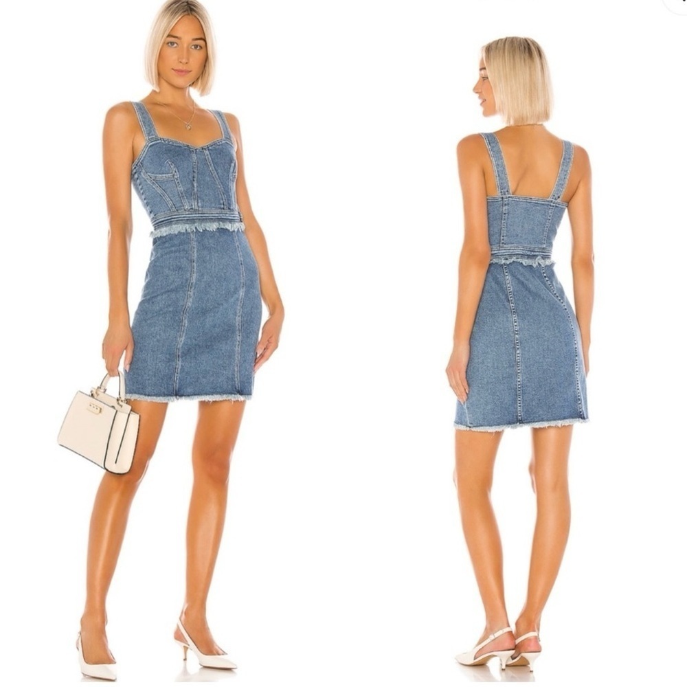 7 Seven For All Mankind Fray Denim Dress Size S - Picture 2 of 8